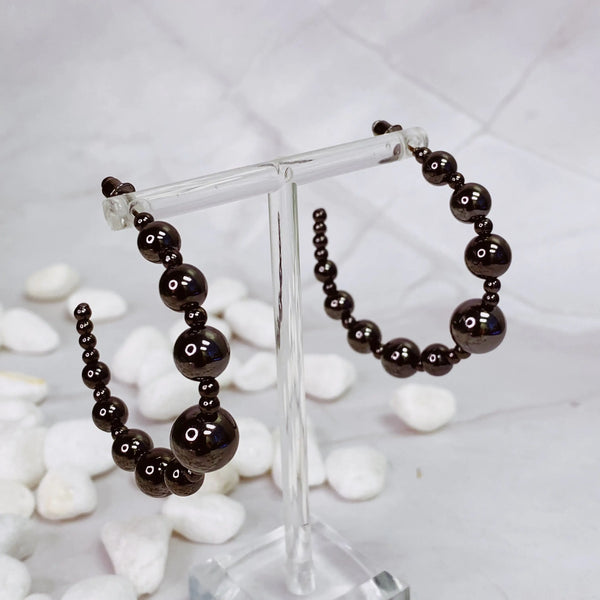 Elegant Orbicular Gold-Tone Hoop Earrings