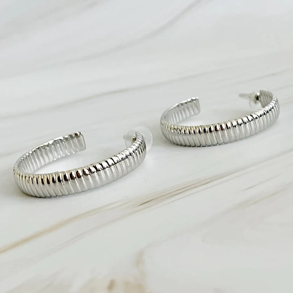 Lux Cabled Golden Hoop Earrings
