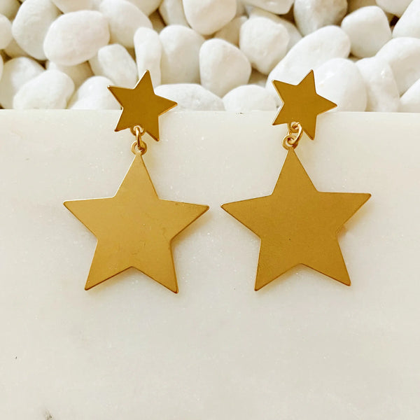 Celestial Sheen Double Star Earrings
